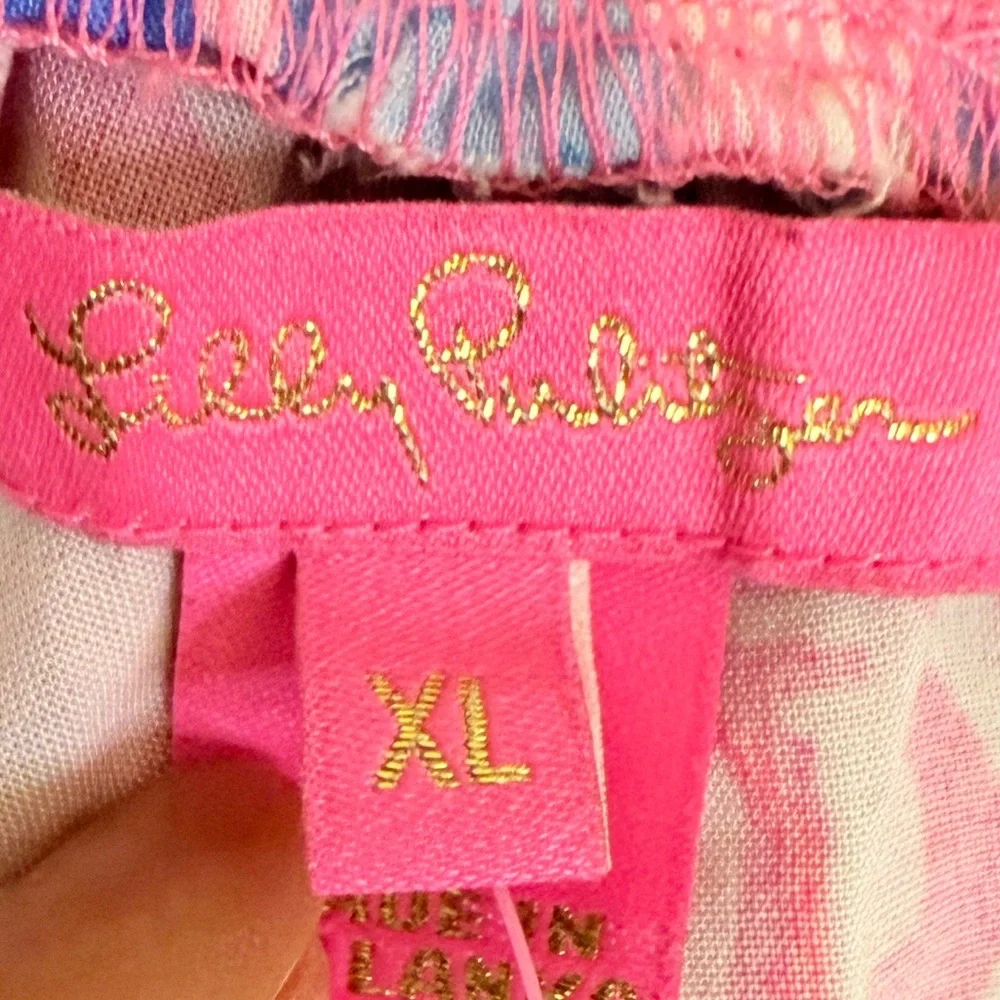 🌾‎ Lilly Pulitzer Pink and Green Drawstring Waist Shorts